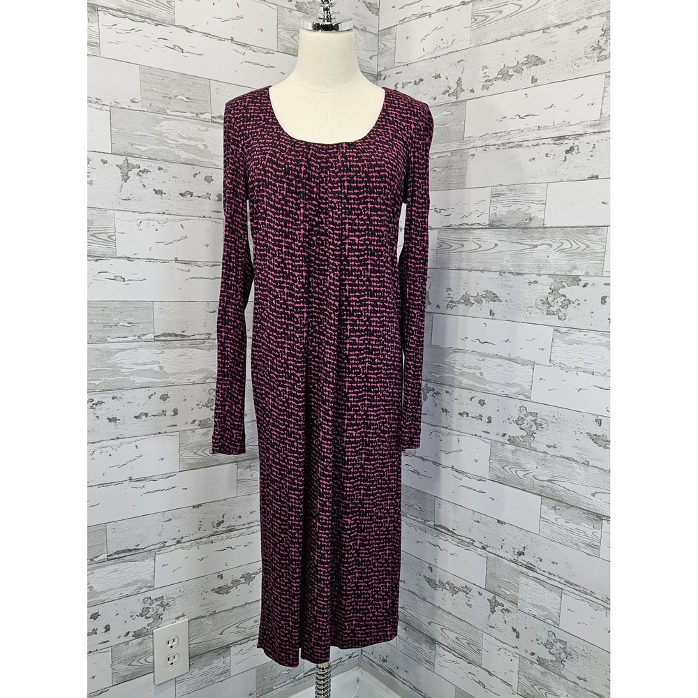 Hugo Boss Long Sleeve Womens‎ Dress 8 Scoop Neck Pleated